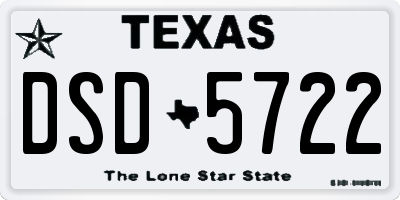 TX license plate DSD5722