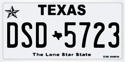 TX license plate DSD5723