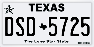 TX license plate DSD5725