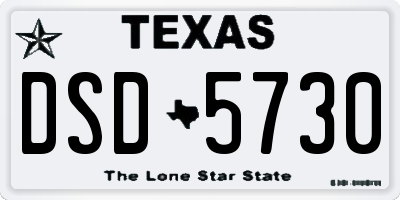 TX license plate DSD5730