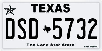 TX license plate DSD5732