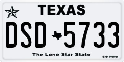 TX license plate DSD5733