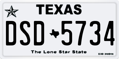 TX license plate DSD5734
