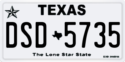 TX license plate DSD5735