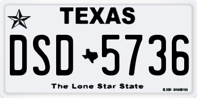 TX license plate DSD5736