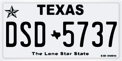 TX license plate DSD5737