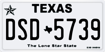 TX license plate DSD5739