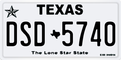 TX license plate DSD5740