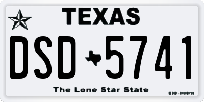 TX license plate DSD5741
