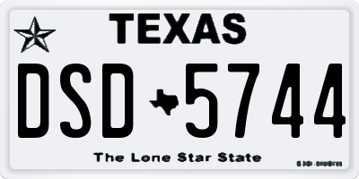 TX license plate DSD5744