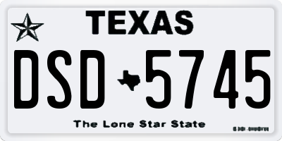 TX license plate DSD5745