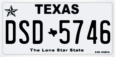 TX license plate DSD5746