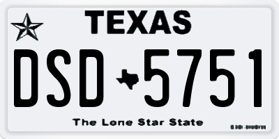 TX license plate DSD5751