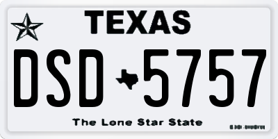 TX license plate DSD5757