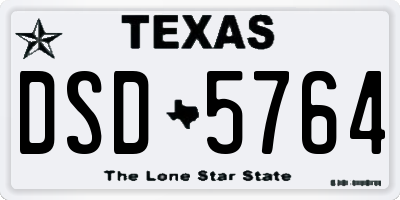 TX license plate DSD5764