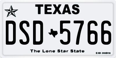 TX license plate DSD5766