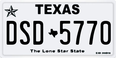 TX license plate DSD5770
