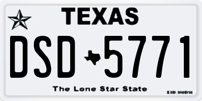 TX license plate DSD5771