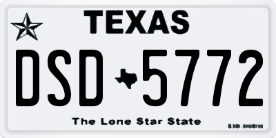 TX license plate DSD5772