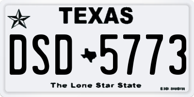 TX license plate DSD5773