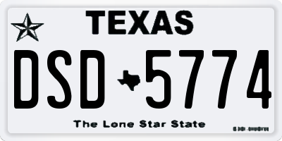 TX license plate DSD5774