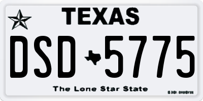TX license plate DSD5775