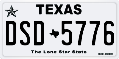 TX license plate DSD5776