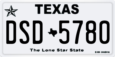 TX license plate DSD5780
