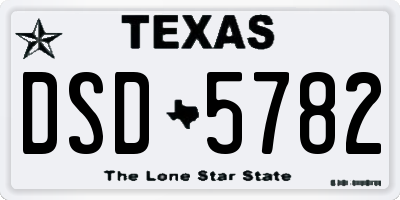 TX license plate DSD5782