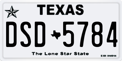 TX license plate DSD5784