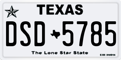 TX license plate DSD5785