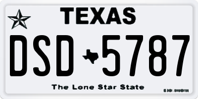 TX license plate DSD5787