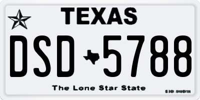TX license plate DSD5788