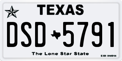 TX license plate DSD5791