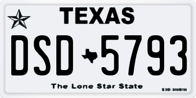 TX license plate DSD5793