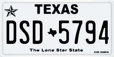 TX license plate DSD5794