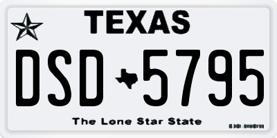 TX license plate DSD5795