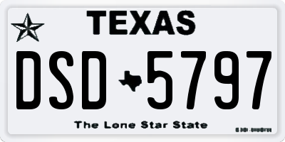 TX license plate DSD5797