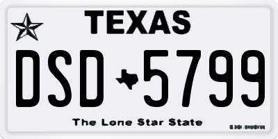 TX license plate DSD5799