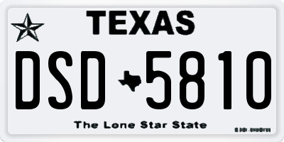 TX license plate DSD5810