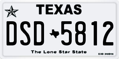 TX license plate DSD5812