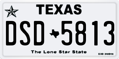 TX license plate DSD5813