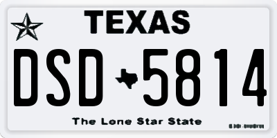TX license plate DSD5814