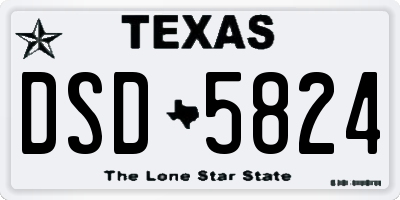 TX license plate DSD5824