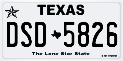 TX license plate DSD5826