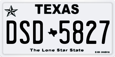TX license plate DSD5827