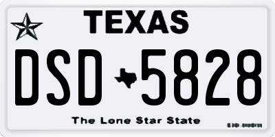 TX license plate DSD5828