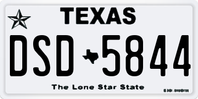 TX license plate DSD5844