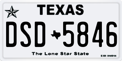TX license plate DSD5846