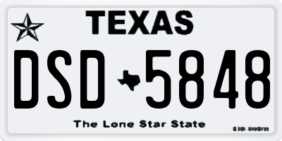 TX license plate DSD5848